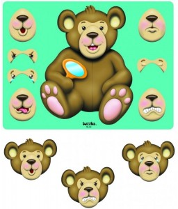 Puzzle le diverse espressioni dell'orso - Dimensioni tavola cm. 30x20