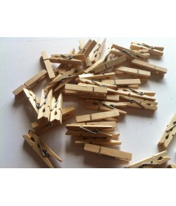 Mollette in legno colore naturale 40 pezzi - cm.5