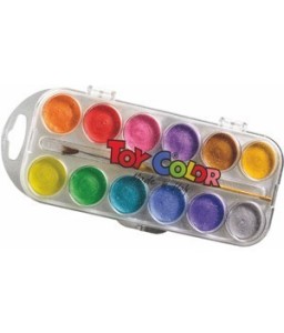 Acquerelli perlati ø mm.30 Toy Color  - Conf.12 pastiglie