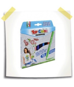 Pennarelli per tessuto JUMBO - Toy Color - Conf. da 12 colori assortiti
