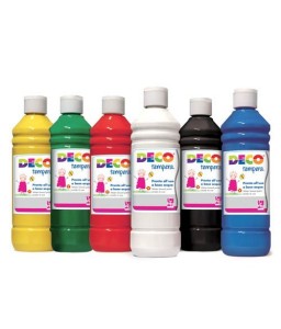 Tempera pronta Deco - Bottiglia da 250ml - Confezione composta da 6 botticlie in colori assortiti