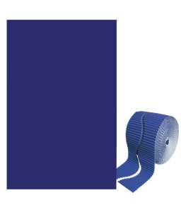 Bordo in cartoncino ondulato colore Blu - Rotolo mt.15x6 cm.h - composta da due strisce mt.7,5