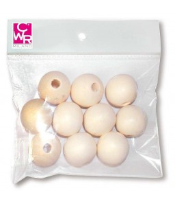 Perle in legno forate ø mm.6 - Conf. da 140 pezzi