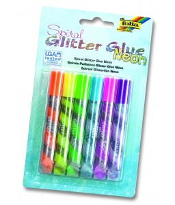 Glitter Glue spirale colori fluorescenti - Conf. 6 tubetti 10,5 ml