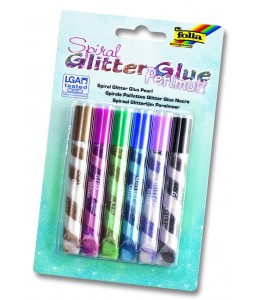 Glitter Glue spirale colori perlascenti - Conf. 6 tubetti 10,5 ml