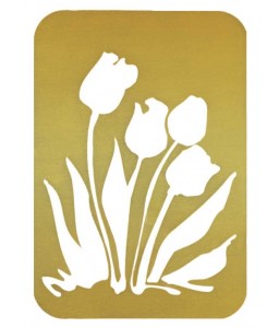 Mascherina in acciaio per embossing cm.5,5x8 - Tulipani
