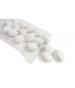 Uova in plastica bianche cm 6,5 - 50 pezzi