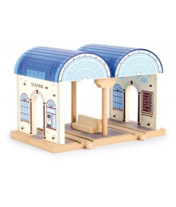 Accessori per piste in legno "Stazione centrale" - Dimensioni cm. 25x15x16